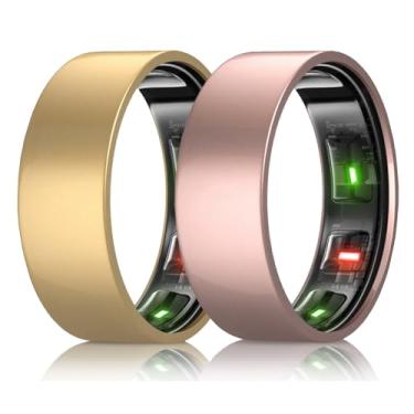 Imagem de NewJourney Compatível com capa Oura Ring Gen 4/3 | Protetor de anel antiarranhões de TPU para malhar (ouro + ouro rosa, 7)