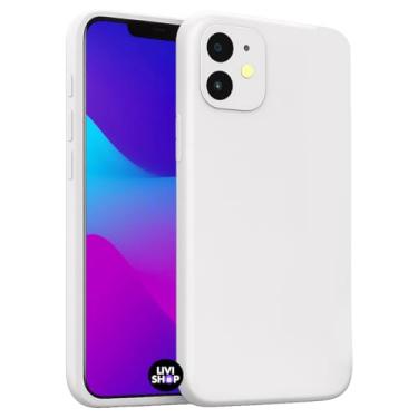 Imagem de Capa Case Capinha Para iPhone 11 Silicone Com Bordas Elevadas Aveludada Forro Premium (BRANCO)