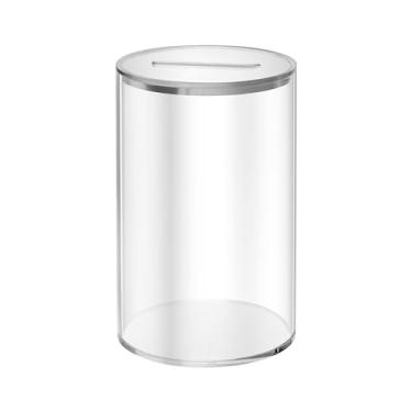 Imagem de MotiveTech Cofrinho de Acrílico para Guardar Dinheiro, Redondo, para Guardar Moedas, Resistente, Transparente, para Crianças E Adultos, para Escritório, eu