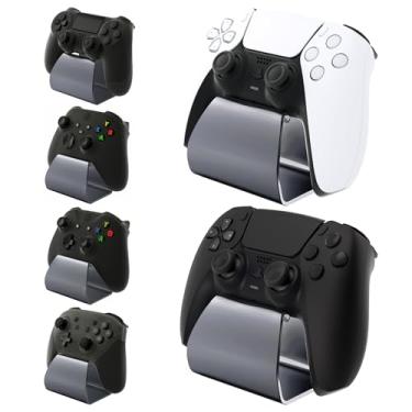 Imagem de PlayVital 2 Set Stand-AL Game Controller Stand for ps5, for ps4, Universal Desktop Display Gamepad Suppoter for Xbox Series X/S, Xbox One, Aluminium Metal Controller Holder for Switch Pro - Gray