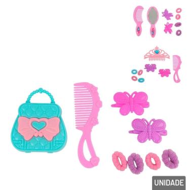 Imagem de KIT Salão de Beleza Infantil Acessórios  - Tudo em Caixa