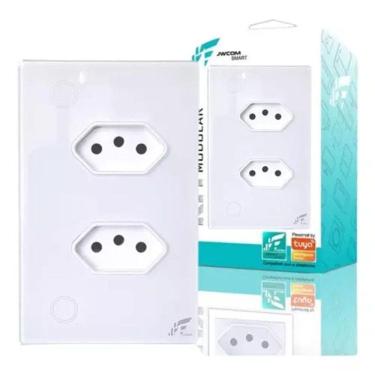Imagem de Tomada Dupla Inteligente Jwcom 16A Branco Tuya Alexa