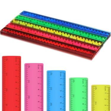 Imagem de Zonon 50 réguas de plástico de 15,8 cm/30,5 cm, réguas retas flexíveis a granel, com centímetros, presente para o primeiro dia de aula, estudantes de volta à escola, escritório, material doméstico