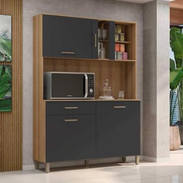 Imagem de Armário De Cozinha Completa com Balcão 4 Portas Viena Plus - Grafite