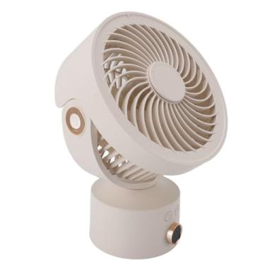 Imagem de Zhjvihx Ventilador de Mesa, Ventilador Portátil Recarregável USB ABS Com Bateria de 4000mAh para Casa (Cor de damasco)