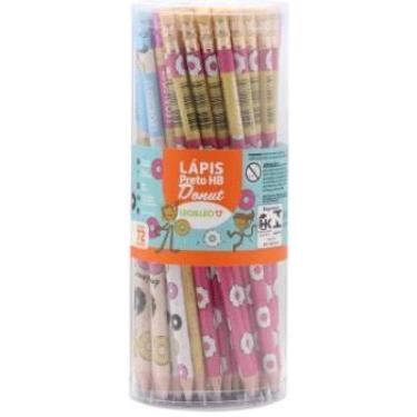 Imagem de Lápis Grafite Hb Preto Donuts Com Borracha Léo&Léo 216 Un