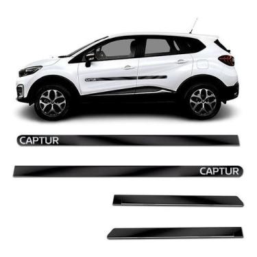 Imagem de Kit Friso Lateral Personalizado Modelo Largo Cor Preto Captur 2018 a 2