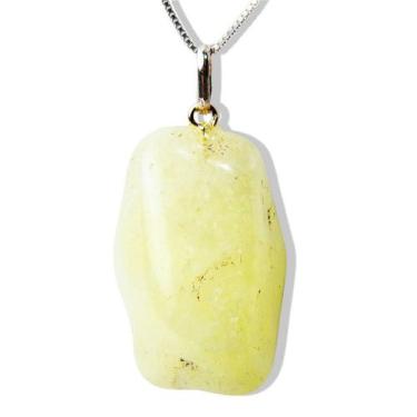 Imagem de Colar Pedrinha Enxofre Natural Montagem Prata 950 - CristaisdeCurvelo