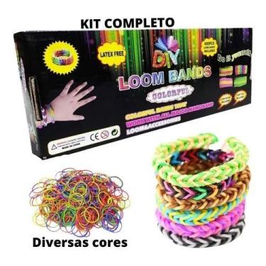 Imagem de Kit Pulseira Infantil Loom Band Completo 600 Peças - KAFTOR