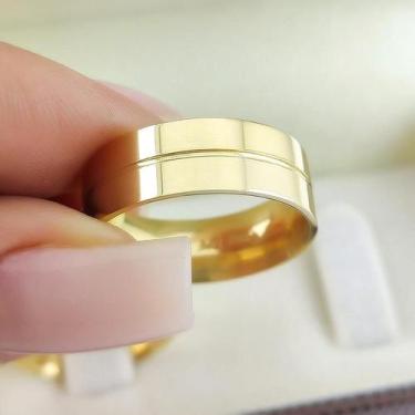 Imagem de Par de Aliancas em Ouro 18K colecao Eternize 6mm, 7g - JoiaUnica