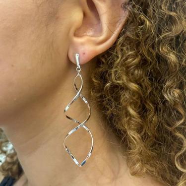 Imagem de Brinco Torcido Banhado Prata 925 Legítima Grande - Papillon Semi Jóias