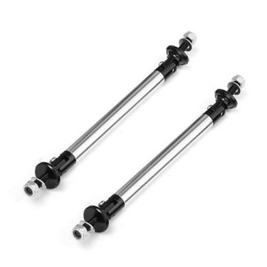 Imagem de EOHMAK Divisor de lábio de para-choque dianteiro para carro, 2 peças, barras de suporte de haste de proteção, ajustáveis, compatíveis com a maioria dos veículos (prata, 100 mm/3,93")