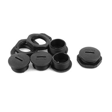 Imagem de uxcell Adaptador de tubo de cabeça redonda de plástico M25 x 1,5 cm preto 5 peças
