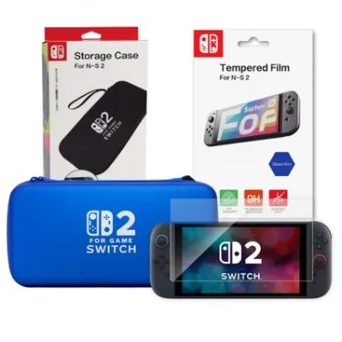 Imagem de Kit Estojo Case + Película Vidro Para Ns2 Nintendo Switch 2