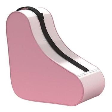 Imagem de Colaxi Bolsa de skate, bolsa de armazenamento para sapatos de skate, acessórios de skate, bolso com zíper, recipiente de 3 camadas para transporte para, Rosa