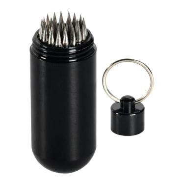 Imagem de Dynwave Ferramenta de reparo de ponta de taco de sinuca, formato de ponta de taco, profissional, com chaveiro, acessórios práticos de alumínio para manutenção, Preto