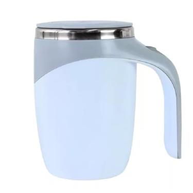 Imagem de Caneca Mixer Elétrica De Inox E Plástico Com Tampa 400ml (Branco)