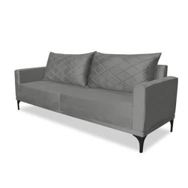 Imagem de Sofá 2 Lugares 1,80m Estofado em Veludo com Pés Metálico - Etios Lucad