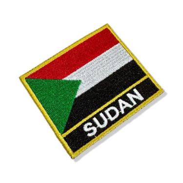 Imagem de BP0423N-001 Bandeira Sudão Patch Bordado 7,5x6,3cm - BR44