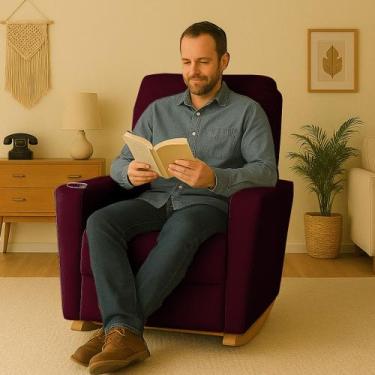 Imagem de Poltrona Decorativa Do Papai e Amamentação Leticia - Bl DECOR, suede b