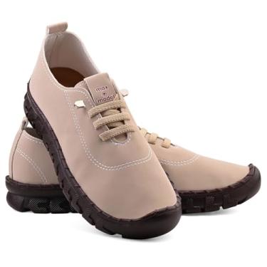 Imagem de Sapatênis Feminino em Nobuck, Sola Flexível, Marrom (Nubuck Bege, BR, Adulto, Numérico, 37)