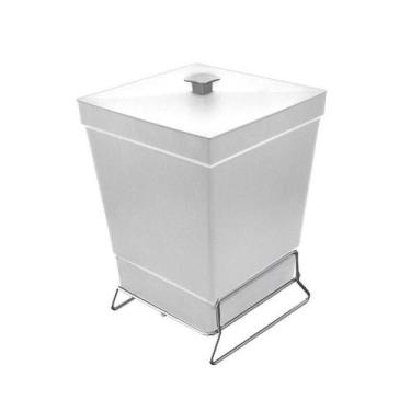 Imagem de Lixeira Para Banheiro De Plástico Com Suporte Apoio - Stolf Branco
