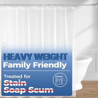 Imagem de downluxe Forro de cortina de chuveiro transparente, forro de chuveiro de plástico resistente PEVA com 3 ímãs, cortina de banheiro impermeável de 183 cm x 183 cm