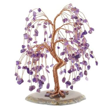 Imagem de Árvore de cristal da vida pedra preciosa de cura de 7 chacras para casa, bonsai feito à mão Fengshui árvore dinheiro árvore artificial ornamentos para boa sorte, riqueza prosperidade casa escritório
