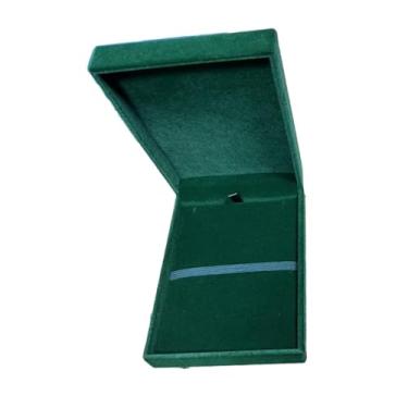 Imagem de oshhni Caixa organizadora portátil de veludo para exibição de medalhas, à prova de poeira, caixa de armazenamento para prêmios de vencedor, etiquetas de , Verde