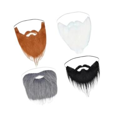 Imagem de Colaxi 4 peças de barba falsa de Papai Noel para baile de máscaras, festival de fantasias