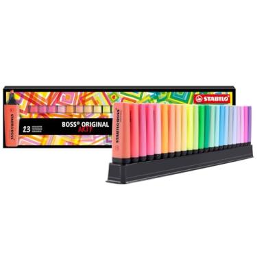 Imagem de STABILO Marca-texto BOSS ORIGINAL - ARTY - Conjunto de 23 - Cores sortidas, ponta de cinzel, tecnologia anti-ressecamento
