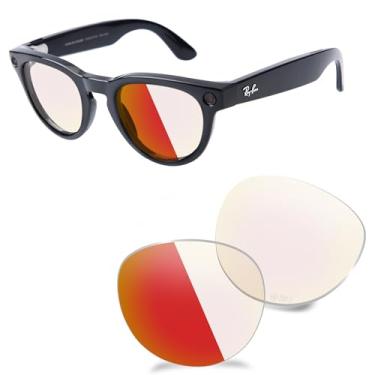 Imagem de AOZAN Lentes de reposição ANSI Z87.1 para óculos de sol RayBan Meta Headliner RW4009F 51 mm - Eclipse Red Photochromic