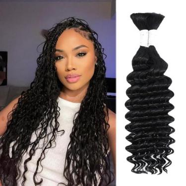Imagem de Cabelo trançado humano Coolbeeza Deep Water Wave 18cm 100g x2
