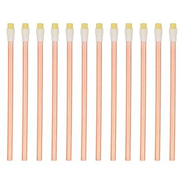 Imagem de PATIKIL Lápis HB, pacote com 12 lápis hexagonais grafite redondo de madeira fina de 7 mm com borracha para escritório, desenho, mão pequena, laranja