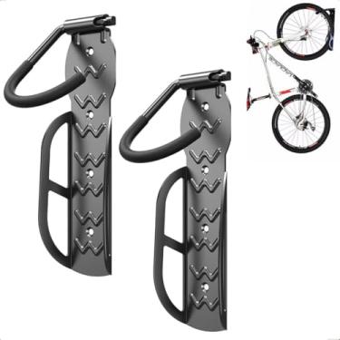 Imagem de Suporte Bicicleta Parede Com Apoio De Pendurar Bike Na Vertical Resistente Com Gancho Emborrachado Preto (1)