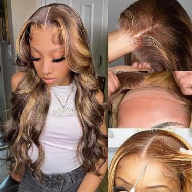 Imagem de Peruca UMEGIRL de 26 polegadas Body Wave HD com fecho de renda para ca
