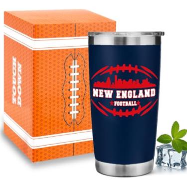 Imagem de Gyothrig Fã de futebol 590 ml copo de café isolado com tampa temático loja de produtos masculinos e femininos equipamento esportivo vestuário patriota equipe decoração de mesa acessórios mercadoria