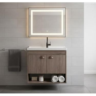 Imagem de Gabinete Armário para Banheiro 60cm MDF com Cuba - Crotone (Munique)