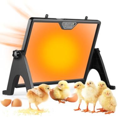 Imagem de Chocadeira de pintinho, aquecedor de galinheiro, placa dupla face para pintinhos, patos e pássaros, 43 x 33 cm, temperatura ajustável e ângulo, acessórios para galinheiros