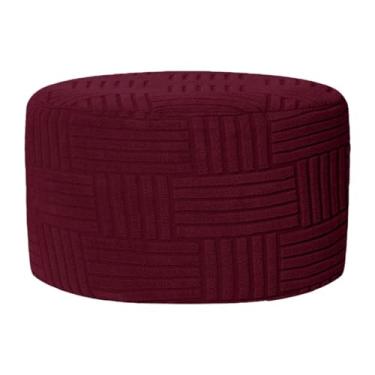 Imagem de AFXGUSD Capa Elástica Redonda para Pufe, Protetor de Móveis, Feita de Poliéster Flexível E Elastano. Protege Contra Líquidos E Mantém, Vermelho, Tamanho real