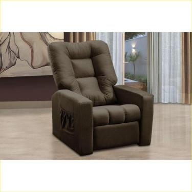 Imagem de Poltrona do Papai Reclinável Veneza Suede Marrom Rover & Beato