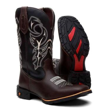 Imagem de Bota Texana Masculina Couro Country Western Delegado - Made in Franca,