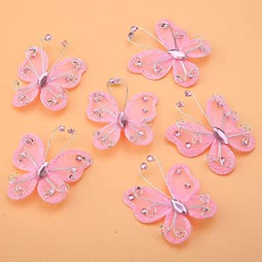 Imagem de RiToEasysports White Network Wire Glitzer Diy Clothing Decoration for Wedding Festival - 24 STCS Supplies (Rosa)