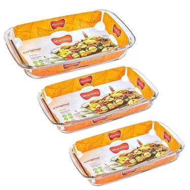 Imagem de Conjunto 3 Un. Assadeiras Marinex Resistentes