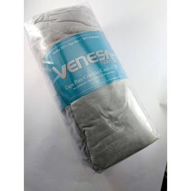 Imagem de Capa Colchão Casal Padrão De Malha Com Zíper Cinza