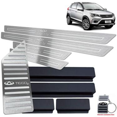 Imagem de Descanso De Pé Soleira Tiggo 2 2019 2020 Prata Baixo Relevo