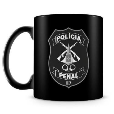 Imagem de Caneca Preta da Polícia Penal do Distrito Federal - 325ml - Cerâmica d