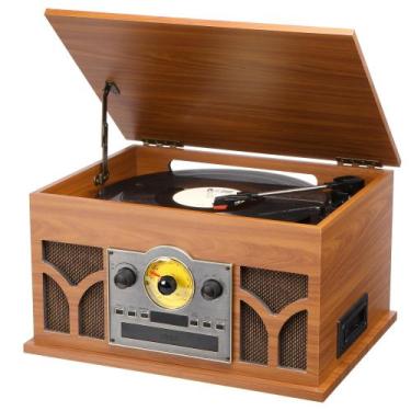 Imagem de Tocadiscos Retrolife 10 en 1 inalámbrico con reproductor de CD y caset