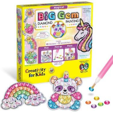 Imagem de Kit Colorir Aplique Strass Diamante Infantil Adesivo Big Gem, Pitando 