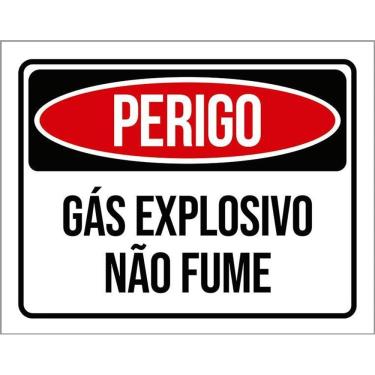 Imagem de Kit 3 Placas Perigo Gás Explosivo Não Fume